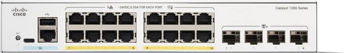 Cisco Catalyst 1300 Rackmount Gigabit Managed Switch, 16x RJ-45, 4x SFP+, 120W PoE+