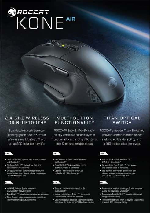 Roccat Kone Air schwarz, USB/Bluetooth