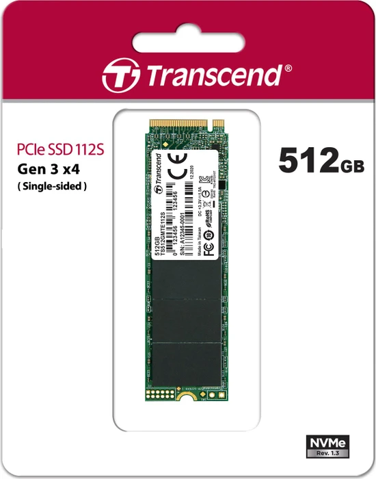 Transcend MTE112S SSD 512GB, M.2 2280 / M-Key / PCIe 3.0 x4
