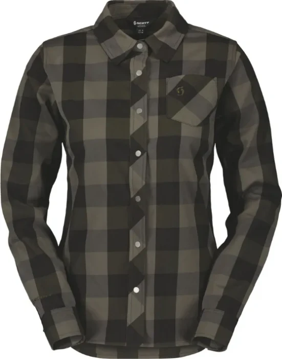 Scott Trail Flow Check Trikot langarm fir green/black (Damen)