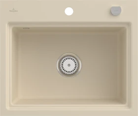 Villeroy & Boch Subway Style 60 S flat flächenbündig Becken mittig mit Ablauffernbedienung ivory