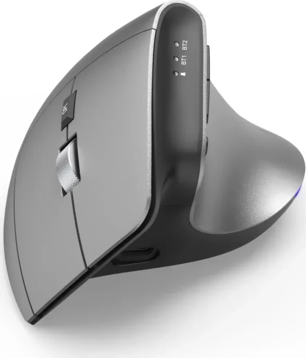 Hama EMW-700 Vertical Ergonomic Multi Device Mouse, grau/schwarz, USB/Bluetooth