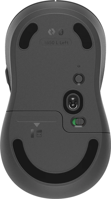Logitech Signature M650 Large Left, Graphite, Linkshänder, Logi Bolt, USB/Bluetooth