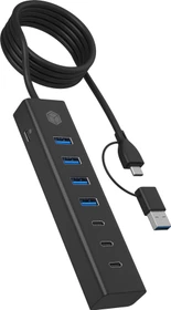 RaidSonic Icy Box IB-HUB1737-C3 USB-Hub, 3x USB-C 3.0, 4x USB-A 3.0, USB-A/USB-C 3.0 [Stecker] (61065)