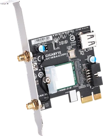 GIGABYTE GC-WBAX1200, 2.4GHz/5GHz/6GHz WLAN, Bluetooth 5.2 LE, PCIe x1