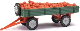 Busch Fuhrwerk + Heurollen/Milchkannen grün