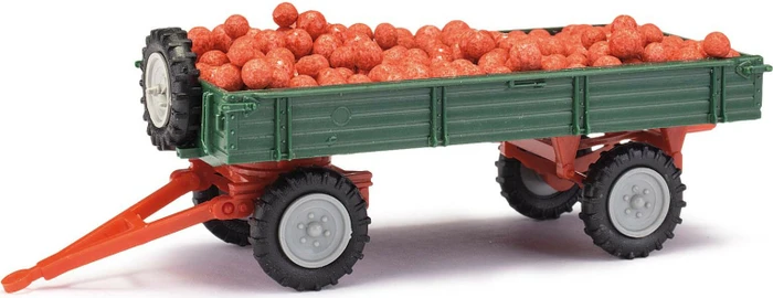 Busch Fuhrwerk + Heurollen/Milchkannen grün