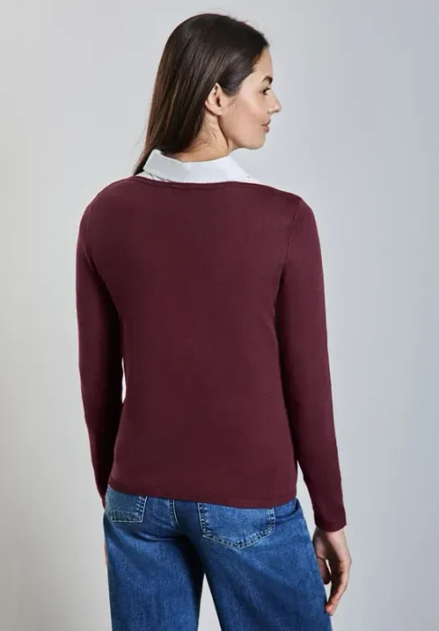 Street One Noreen Strickpullover dark cherry red (Damen)