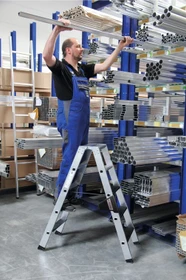 Günzburger Steigtechnik clip-step R13 Alu 2-tlg. Stehleiter, 2x 8 Stufen