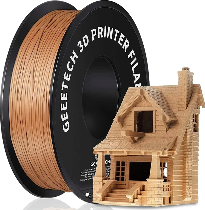 Geeetech PLA Wood Black, braun, Spule, 1.75mm, 1.00kg