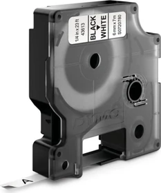 Dymo D1 Beschriftungsband, 6mm, schwarz/weiß
