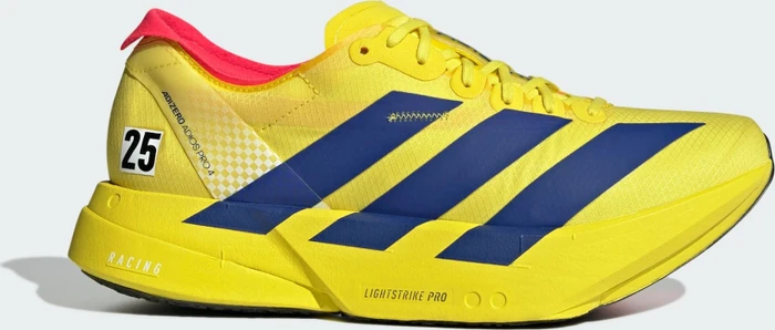 adidas Adizero Adios Pro 4 pure sulfur/lucid blue/lucid red (Herren)