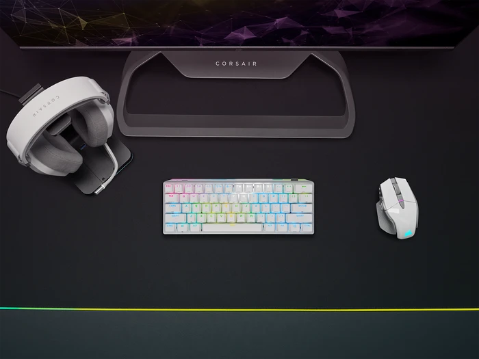 Corsair Gaming K70 PRO MINI Wireless, weiß, MX RGB RED, USB/Bluetooth, US