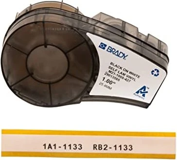 Brady Vinyl Beschriftungsband, 25.4mm, schwarz/weiß