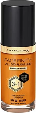 Max Factor Facefinity All Day Flawless Foundation W91 warm amber LSF20, 30ml