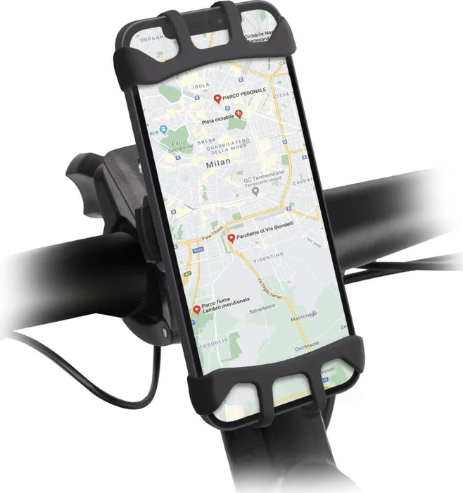 SBS Mobile 360° Rotatable Mobile Phone Holder for Bicycles/Scooters schwarz