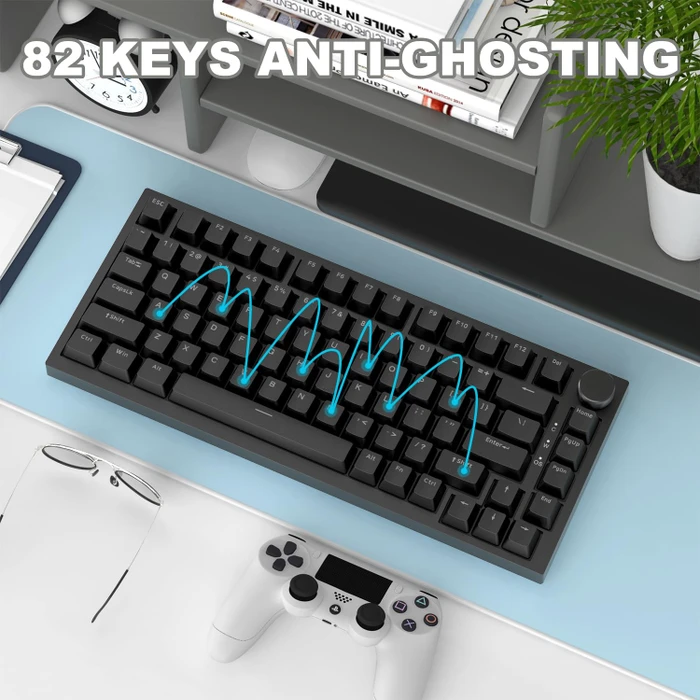 Ajazz AK820, Black, LEDs weiß, hot-swap, AS RED, USB, US