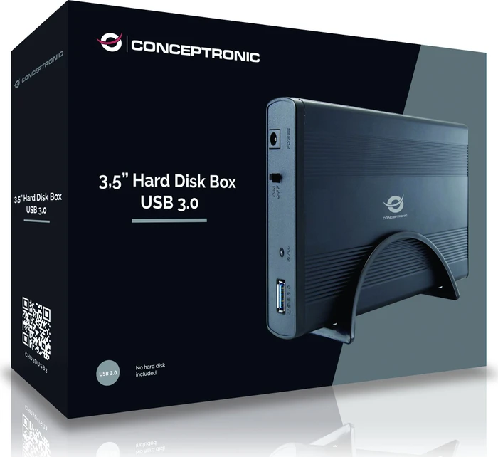 Conceptronic 3.5" Hard Disk Box, schwarz, 3.5", USB-A 3.0