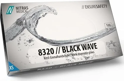 Nitras Style unisex Einweghandschuhe Black Wave