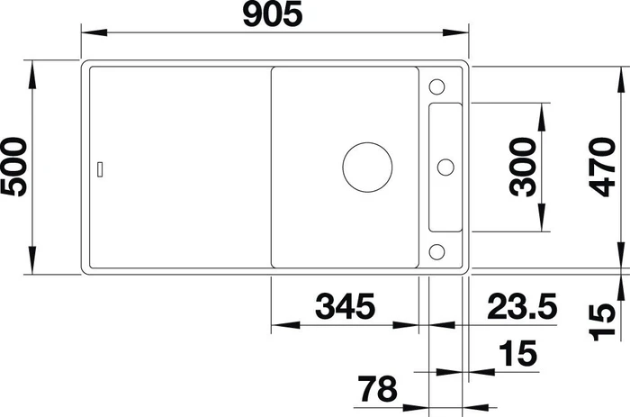 Blanco Axia III 5 S-F InFino Becken reversibel mit Ablauffernbedienung anthrazit inkl. Glasschneidbrett