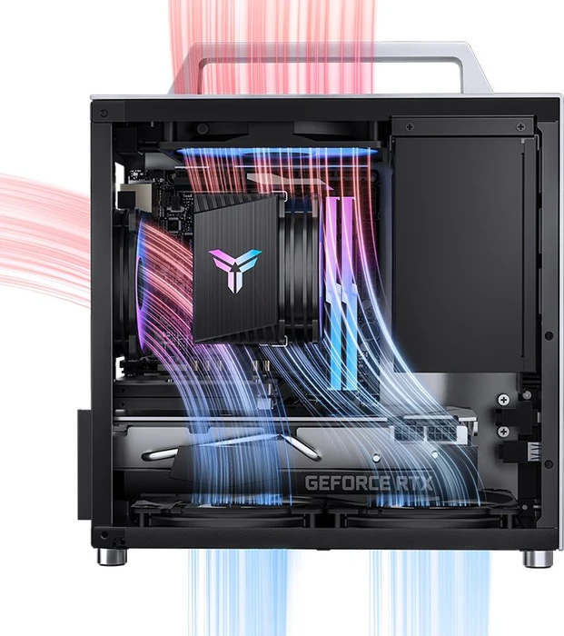 Jonsbo T8 PLUS Silver, silber, Glasfenster, Mini-ITX
