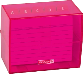 Brunnen Karteibox, A7, pink/transparent, inkl. 100 Karteikarten