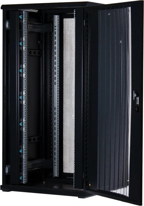 Rockstable 19" Serverschrank 32HE, Gitternetztür, IP2X, schwarz, 800mm tief