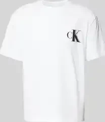 Calvin Klein Monogramm Lässig T-Shirt kurzarm bright white (Herren)