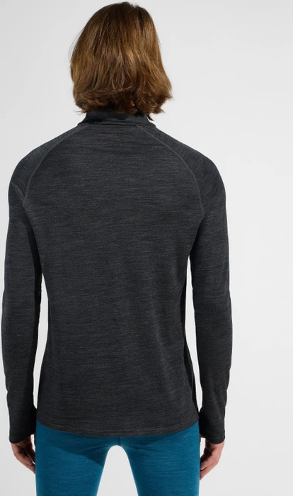 Odlo Performance Wool 150 Baselayer Halfzip Funktionsshirt langarm grey melange/dark grey melange (Herren)