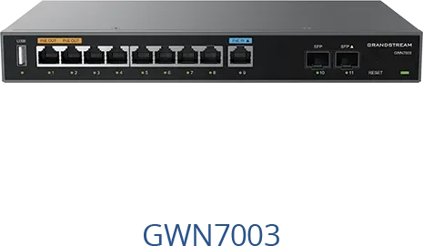 Grandstream GWN7000 Series GWN7003 Desktop Gigabit Router, 9x RJ-45, 2x SFP, 36W PoE