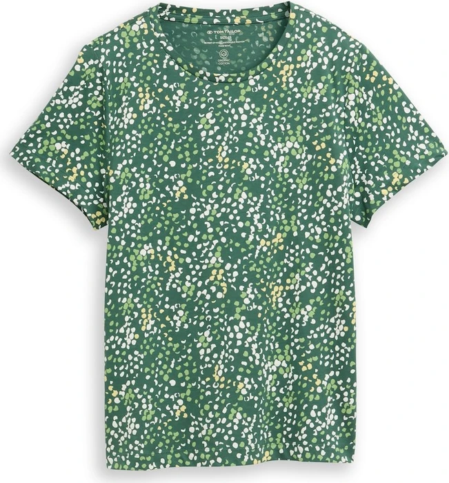 Tom Tailor Print T-Shirt kurzarm multicolor green dot structure (Damen)