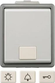 Siemens DELTA fläche IP44 Taster mit weißem Fenster, dunkelgrau/hellgrau