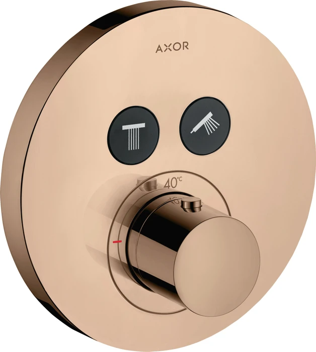 Hansgrohe Axor ShowerSelect rund Thermostat mit 2 Ventilen polished red gold