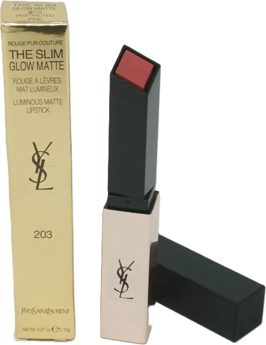 Yves Saint Laurent Rouge Pur Couture The Slim Glow Matte Lippenstift 203 Restricted Pink, 2.1g
