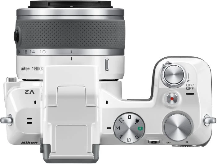 Nikon 1 V2 weiß mit Objektiv 1 NIKKOR 10-30mm 3.5-5.6 VR
