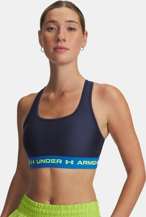 Under Armour Armour Mid Crossback Sport-BH washed navy/blue atlantis/high vis yellow (Damen)