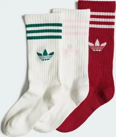 adidas Crew Socken collegiate burgundy/off white/spring yellow, 3 Paare (Junior)