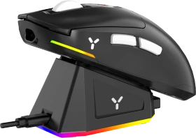 ISY IGM-6000-BK Ultralight Wireless Gaming Maus mit Ladestation schwarz, USB