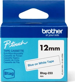 Brother Btag-233 Beschriftungsband, 12mm, blau/weiß