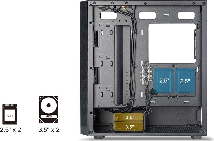 SilverStone Fara 514X, schwarz, Glasfenster
