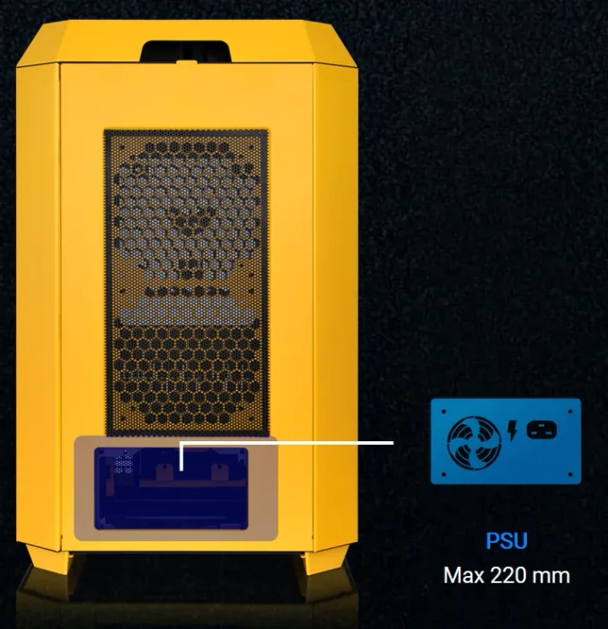 Thermaltake The Tower 300 Bumblebee, gelb, Glasfenster