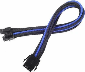 SilverStone PP07-EPS8BA, 4/8-Pin EPS12V Verlängerung 30cm, sleeved schwarz/blau (SST-PP07-EPS8BA / 40121)
