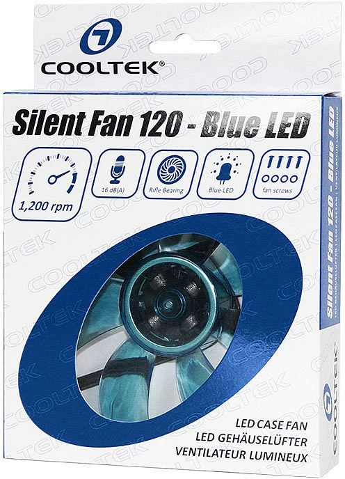 Cooltek Silent Fan 120 LED, blau, 120mm