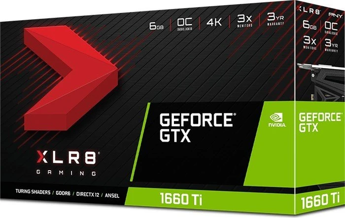 PNY GeForce GTX 1660 Ti XLR8 Gaming OC Dual, 6GB GDDR6, DVI, HDMI, DP
