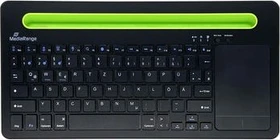 MediaRange kompakte Multi-pairing Funk-Tastatur mit 78 Tasten und Touchpad, schwarz/grün, Bluetooth, DE (MROS131)