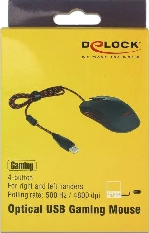 DeLOCK Optische 4-Tasten Gaming Maus, USB