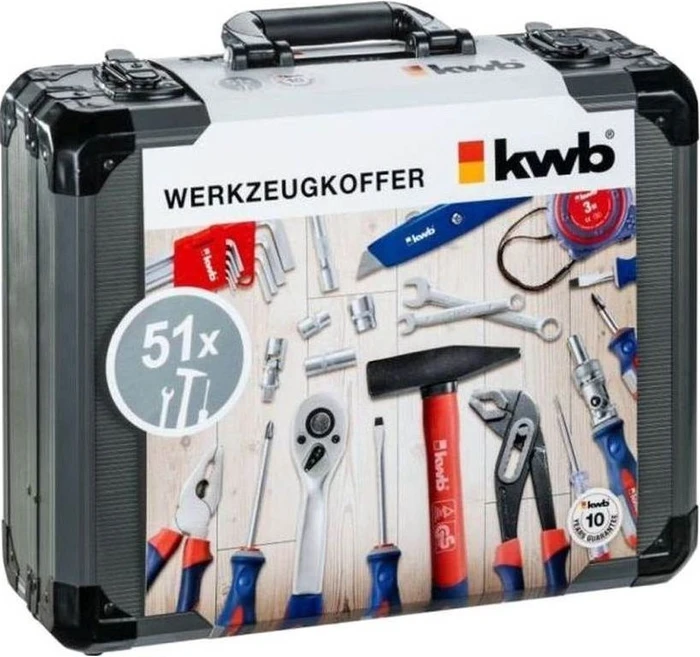 kwb Handwerkzeugset inkl. Koffer, 51-tlg.
