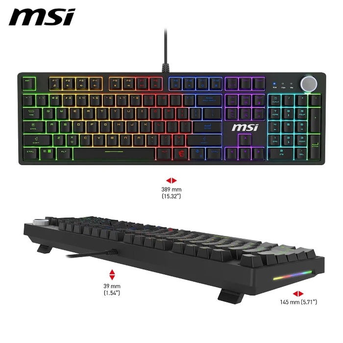 MSI FORGE GK320, LEDs RGB, hot-swap, RED Switches, USB, CZ/SK