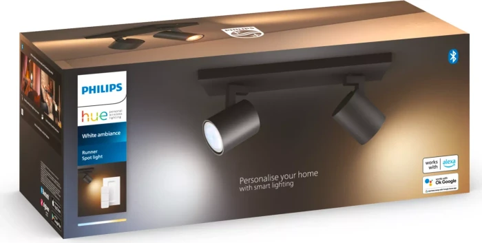 Philips Hue White Ambiance Runner Spot 2-flammig schwarz