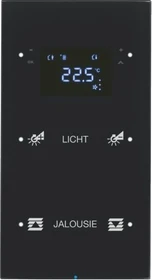 Berker KNX R.3 Touchsensor 2-fach mit Temperaturregler schwarz, konfiguriert